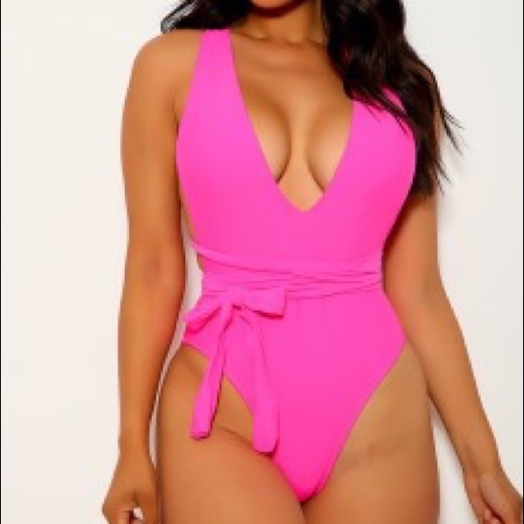 Hot Miami Styles Other - Pink tie up one piece swim